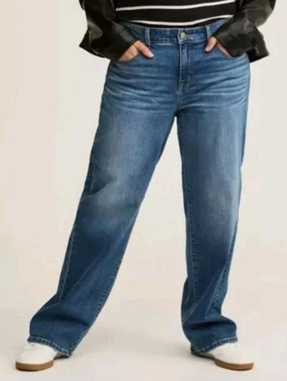 Torrid Perfect Wide Leg Jeans Woman Sz 12R 38/30" Blue Vintage Stretch Denim Nwt